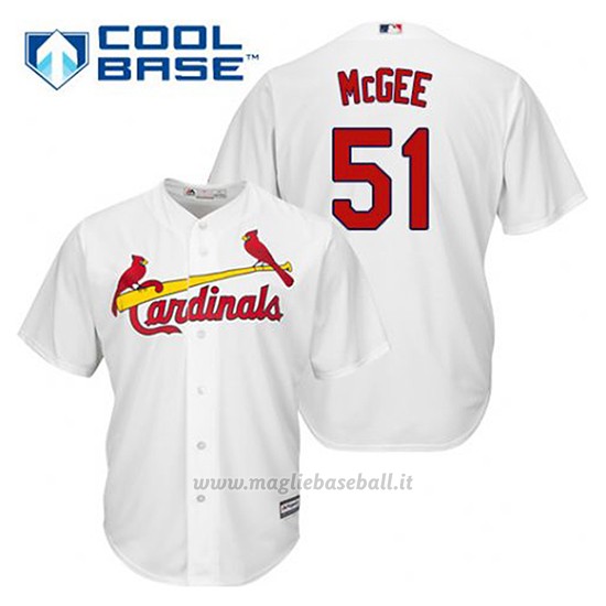 Maglia Baseball Uomo St. Louis Cardinals Willie Mcgee 51 Bianco 1ªCool Base